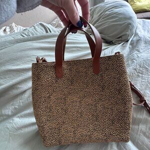 Madewell The Zip Top Small Spotted Calf Hair Transport Crossbody Bag